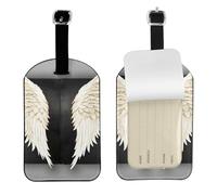 Angel Feathers Print Travel Luggage Tags Elegant Luggage Tag 4.3 x 2.76 Inch for Suitcases Accessory