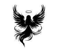 Angel Figure Silhouettes Engraving Decals 38x51.5cm Personalized Customization Black