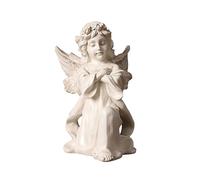 Angel Figurine Garden Statue Guardian Angel Girl Sculpture Flower Fairy Resin Figurine Decorative Figure Christmas Ornament for Home Room Decoration,Beige,20.5cm