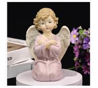 Angel Figurine Resin Statue - Kneeling Angel with Folded Arms Spiritual Religious Figurine for Sympathy Gifts, Guardian Ornament for Home, 5.32"