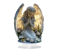 Angel Figurines - 2d Prayer Angel Acrylic Sign Christmas | Table Ornament Centerpiece, Home Decor For Outdoor Shelf Cabinet Garden And Entryway