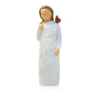 Angel Figurines for Women, Red Angel Cardinal Figurine, Willow Tree Figurines, Remembrance Figurine, Memorial Gifts, Hand-Painted Resin Statue for Home Decor, Christmas Display, Sympathy Gift