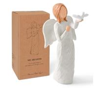 Angel Figurines for Women, Statue Holding Doves Figurine, Sympathy Bereavement Memorial Gift Sculpted Hand-Painted Figurine Christian Catholic Religious Angels Gifts for Peace Freedom Love