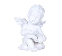 Angel Figurines Resin Cherub Decor Holding Flowers White Angel Sculpture Home Decor Statues and Figurines for Fireplace Mantels Lawns Patios Porches