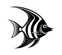 Angel Fish Tattoo Design Engraving Decals 42x46cm Tattoo Culture Black