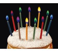 Multi Coloured Flame Birthday Cake Angel Candles Party Novelty Decorations x 12