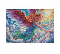 Angel Flying Clouds 300 Piece Jigsaw Puzzle for All Ages Happy Time Idea Spooky Fun High Resolution Print Home Decor Stress Relief 300 PCS