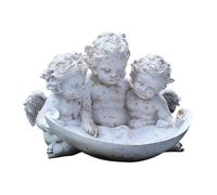 Angel Garden Statue with Bird Feeder Bowl for Poolside Landscape Decor