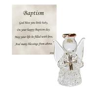 Angel Gift Box with Poem, Guardian Angel, Heart-warming Prayer, Crystal Glass Figurines in Box (Baptism 5444)