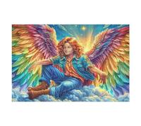 Angel Girl Blue Wings 1000-piece Jigsaw Puzzle Bundle Family Puzzle Lovers Brain Training Mindful Activity Spring Creativity & Gift Giving 1000 PCS