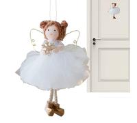 Angel Girl for Christmas Tree, Dreamy Decoration with Tulle Skirt - Angel Doll with Gold Wings for Christmas Decoration, for Balcony Garden Cafe Farm Window Door Living Room
