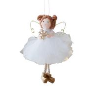 Angel Girl for the Christmas Tree, Hanging Dreamy Christmas Decoration Angel Doll with Gold Wings - For Balcony, Garden, Cafe, Farmhouse, Windowsill, Door, Living Room