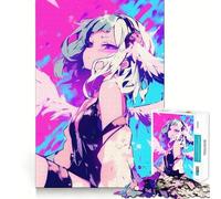 Angel Girl in Neon Jigsaw Puzzle 1000 Piece Mental Exercise Fun Seamless Fit Precise Pieces Engaging Way to Pass Free Hours (50x75cm)