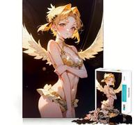 Angel Girl Jigsaw Puzzle 1000 Piece Mind Train Fun Burr Free Clean Cut Pieces Absorbing Activity for Quiet Nights (38x26cm)