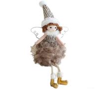 Angel Girl Plush Hanging Ornament with Wings for Christmas For Tree Decoration, Crafted from Soft Fabric to Add Charm to Holiday Displays (Gray)