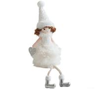 Angel Girl Plush Hanging Ornament with Wings for Christmas For Tree Decoration, Crafted from Soft Fabric to Add Charm to Holiday Displays (White)
