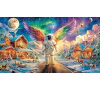 Angel-Girl-Sleeping-with-Rainbow-Wings Jigsaw Puzzles for Adults: 1000-Piece Recycled Cardboard Decoration 38x52cm/1000pcs