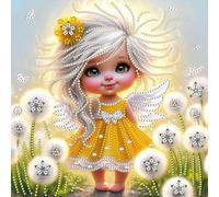 Angel Girl Special Shaped 5D DIY Partial Drill Diamond Art Kit Home Gift 11.81x11.81inch