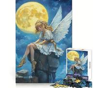 Angel Girl Under Moonlight Jigsaw 1000 Pieces for Teenagers Thinking Skill Mindful Escape Neat Edges (38x26cm)