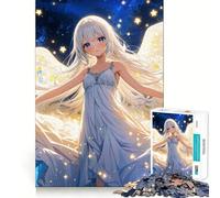 Angel Girl with White Wings 1000-piece Jigsaw Puzzles Brain Fun Training Seamless Fit Precise Pieces Fascinating Hobby for Idle Moments (50x75cm)
