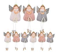 Angel Girl with Wings Ornament, Christmas Pendant Silver Wings Angel Girl Ornament, Celebrate Christmas Seasonal Scene Decor with Lanyard for Mantle Piece, Tree