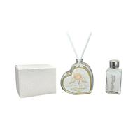 Angel Glass Heart Perfumer with Gold Details in Gift Box, Wedding Favours, Baptism, Communion, Confirmation, Graduation, Anniversaries and Useful Gifts (Angel 3)