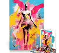 Angel Graffiti Pop Art 1000 Piece Jigsaws for Adults Brain Sharp Game Smooth Burr Free Surface Fascinating Hobby for Idle Moments (38x52cm)