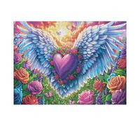 Angel Heart Love Wings 500-piece Jigsaw Puzzle Bundle Family Puzzle Lovers Brain Training Mindful Activity Spring Creativity & Gift Giving 500 PCS