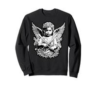 Angel Holding Sword Tired Christian Faith Bible Verse Sweatshirt