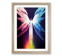 Angel Hydrodipped Vol.1 Framed Print | A2 Oak Framed Wall Art | Ready to Hang | Modern Nature Picture | Living Room Bedroom Lounge Office