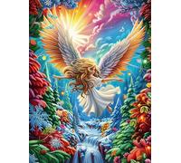 Angel in Fiery Magical Forest 300-piece Jigsaw Puzzle Set Magical Animal Fairy Tale For Adults Teens 14+ Logic Skill Indoor Game Family Game Night Summer Recycled Cardboard 300 PCS