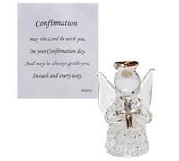 Angel in Gift Box with Poem, Guardian Angel, Heart-warming Prayer, Crystal Glass Figurines in Box (Confirmation 5420)