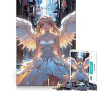 Angel in The City Adult Jigsaw1000 Pieces Cognitive Train Game Tight Interlock No Gaps Calming Mental Break Activity (38x52cm)