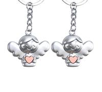 Angel Keyring, 2PCS Guardian Angel Keyring Lucky Angel Keychain Inspirational Keychains Angel Gifts for Women, Mother, Daughter and Kids (Short hair)