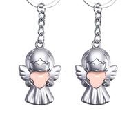 Angel Keyring, 2PCS Guardian Angel Keyring Lucky Angel Keychain Inspirational Keychains Angel Gifts for Women, Mother, Daughter and Kids (Long hair)