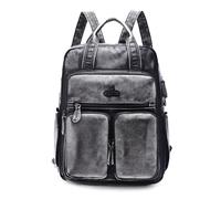 Angel Kiss Backpack Purse for Women Soft Washed Leather Multi Pocket Casual Travel Backpacks…, Retro-black, Womens Fashion Backpack Handbags Soft