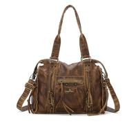 Angel Kiss Bag,Hobo Purses For Women Vintage Leather Large Satchel Tote Handbag Multi Pocket Shoulder Bag, Brown
