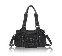 Angel Kiss Handbag Women's Medium Hobo Shoulder Bag PU Leather Tote Bag Shoulder Bag Crossbody Waterproof Multifunctional for Shopper Everyday Work School Travel, black, Mittelgroße