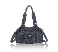 Angel Kiss Handbag Women's Medium Hobo Shoulder Bag PU Leather Tote Bag Shoulder Bag Crossbody Waterproof Multifunctional for Shopper Everyday Work School Travel, Vintage blue, Mittelgroße