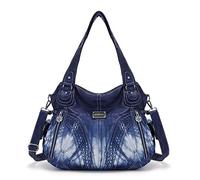 Angel Kiss Handbag Women's Shoulder Bag Multifunctional Shoulder Bags Waterproof PU Vegan Leather with Zip Closure Pockets, blue, Utility