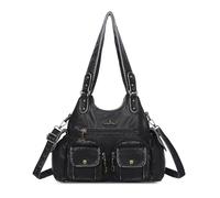 Angel Kiss Handbags for Women Large Hobo Bag Soft PU Leather Shoulder Bag for Women, Black-801