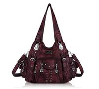 Angel Kiss Handbags for Women Soft PU Leather Large Hobo Bags for Ladies Top Handle Satchel Shoulder Bag Top Handle Satchel, D.pink, One Size