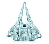 Angel Kiss Handbags for Women Soft PU Leather Large Hobo Bags for Ladies Top Handle Satchel Shoulder Bag Top Handle Satchel, L.green, One Size