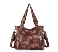 Angel Kiss Handbags for Womens Top-Handle Hobo Purse Roomy Casual Shoulder Bags PU Tote Satchel Purse for Women, 7028brown