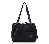 Angel Kiss Hobo Bags for Women Ladies Multi Pockets Top Handle Handbags for Women Black