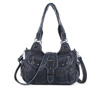 Angel Kiss Hobo Bags for Women Vegan Leather Shoulder Purses and Handbags Ladies Roomy Tote Bags Purse with Crossbody Strap, Blue-washed, 13.7"L * 8.6"H * 5.1"W