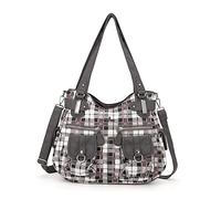 Angel Kiss Hobo Handbags for Women Large Soft PU Leather Tote Bags Shoulder Bag with Multi Pockets White Grey