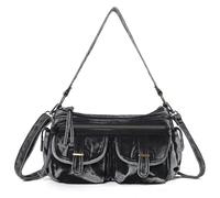 Angel Kiss Hobo Purses for Women Crossbody Shoulder Bag Ladies Multi Pocket Handbags with Adjustable Shoulder Strap, Denim Black, M