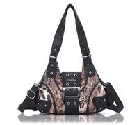 Angel Kiss Hobo Purses for Women, Small Vegan Leather Shoulder Handbag, Vintage Multi-Pocket Crossbody Bag Tote Bag, Blush Leopard, 10.6" L x 3.9" W x 5.9" H