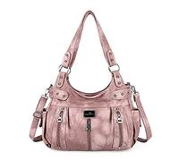 Angel Kiss Large Purses and Handbags for Women Washed Faux Leather Crossbody Hobo Satchel Shoulder Handbag Tote Purse, 1pink, XL